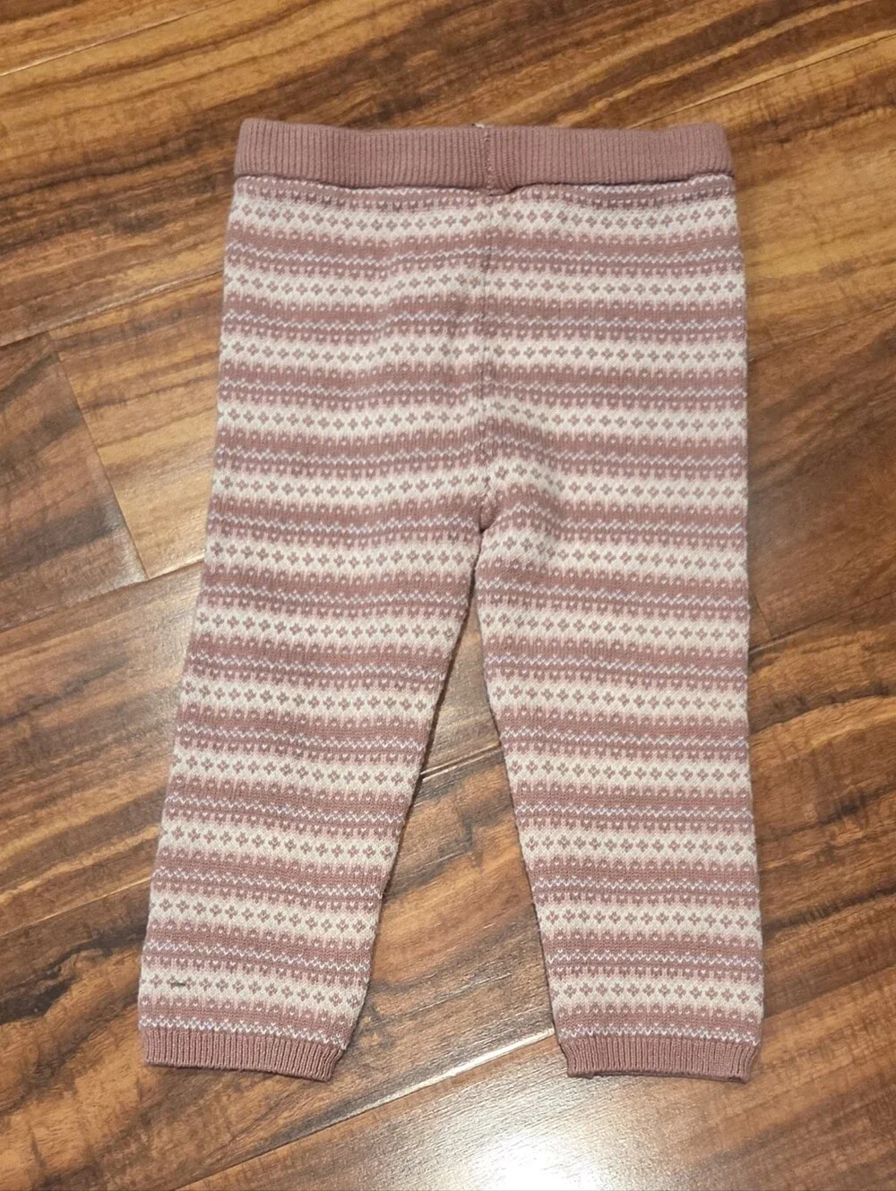 Janie and Jack EUC 18-24 Months Pink Fair Isle Sweater & Pants Set, Bodysuit